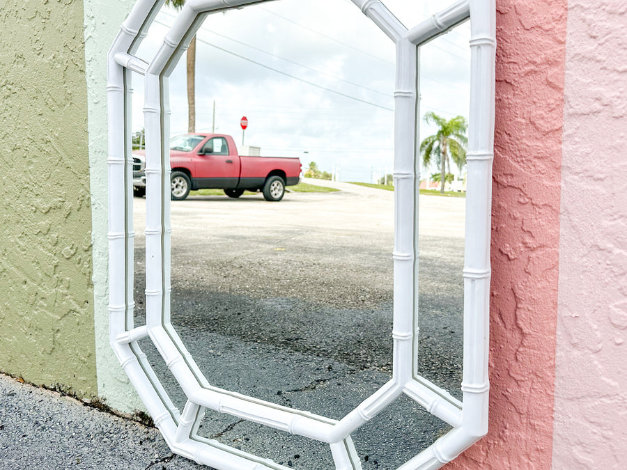Faux Bamboo Octagon Mirror