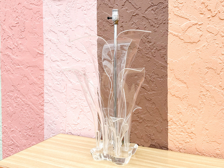 Lovely Lucite Palm Leaf Lamp