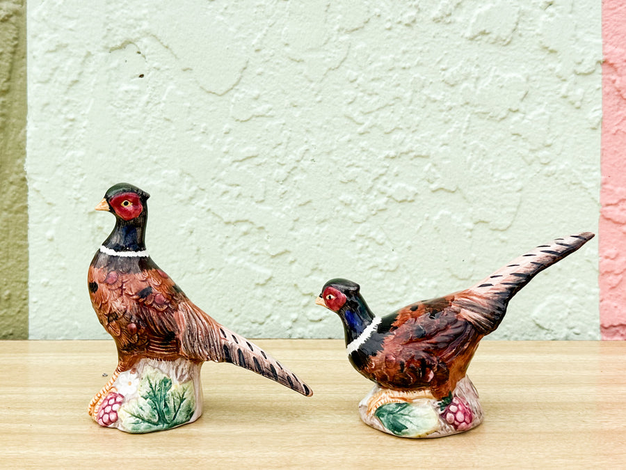 Pair of Fitz and Floyd Pheasant Salt and Pepper Shakers