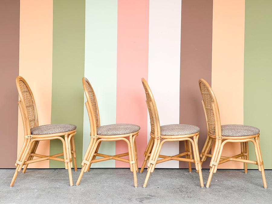 Set of Four Rattan Dining Chairs