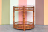 Round Faux Bamboo and Rattan Side Table