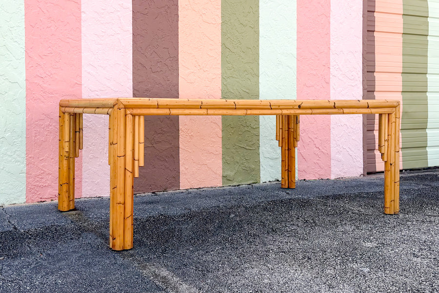 Old Florida Rattan Dining Table