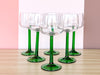 Set of Six French Green Stem Glassware