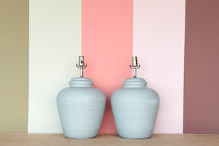Pair of Seafoam Plaster Lamps