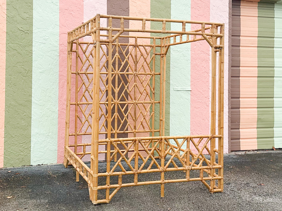 Fab Rattan Chippendale Queen Canopy Bed