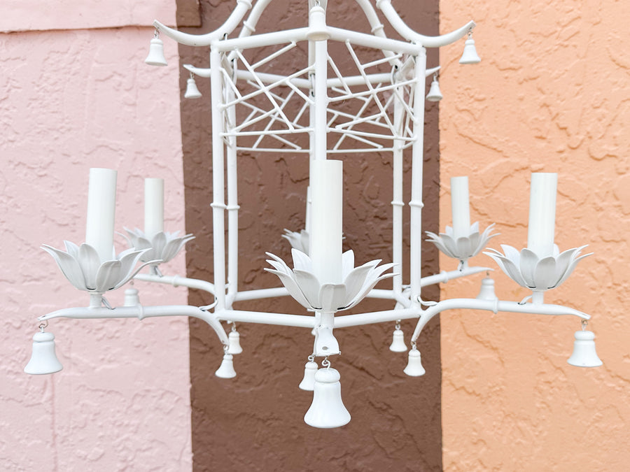 Faux Bamboo Chippendale Pagoda Chandelier