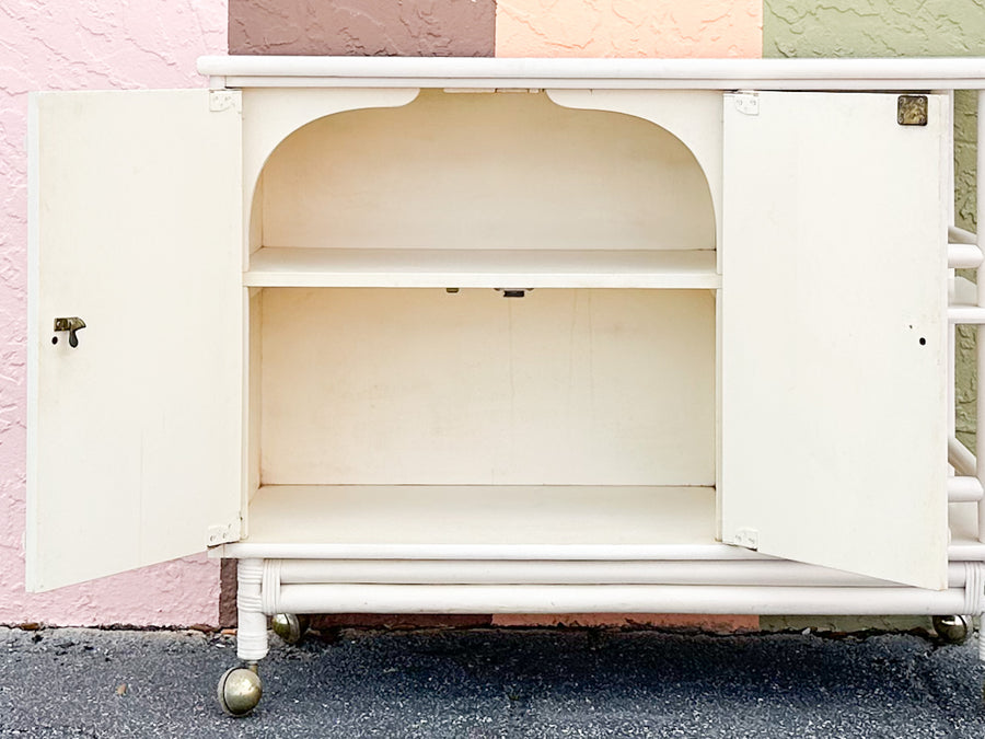 Coastal Chic Rattan Server on Castors