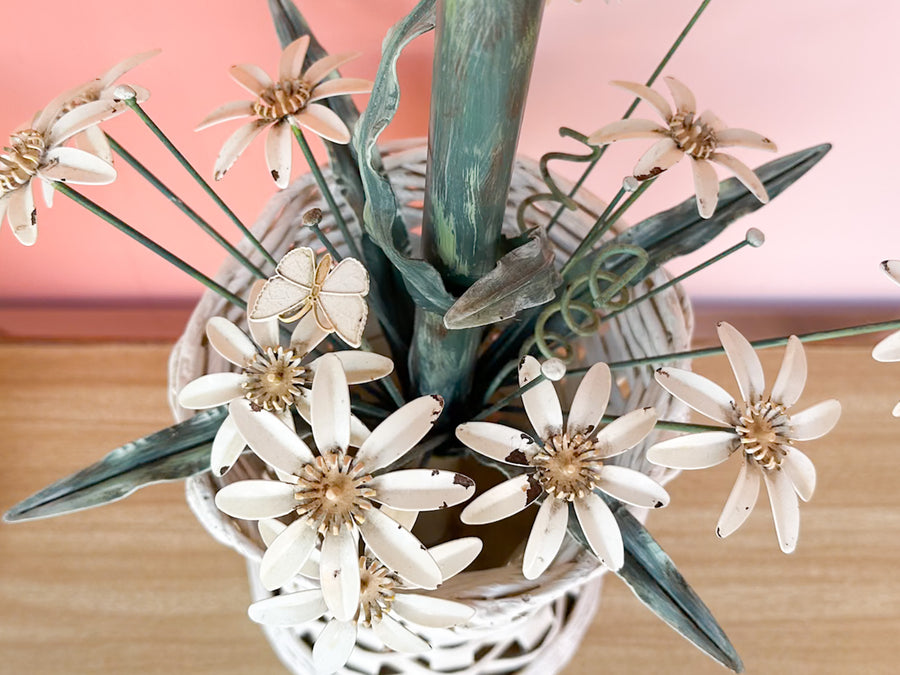 Pair of Sweet Floral Basket Lamps