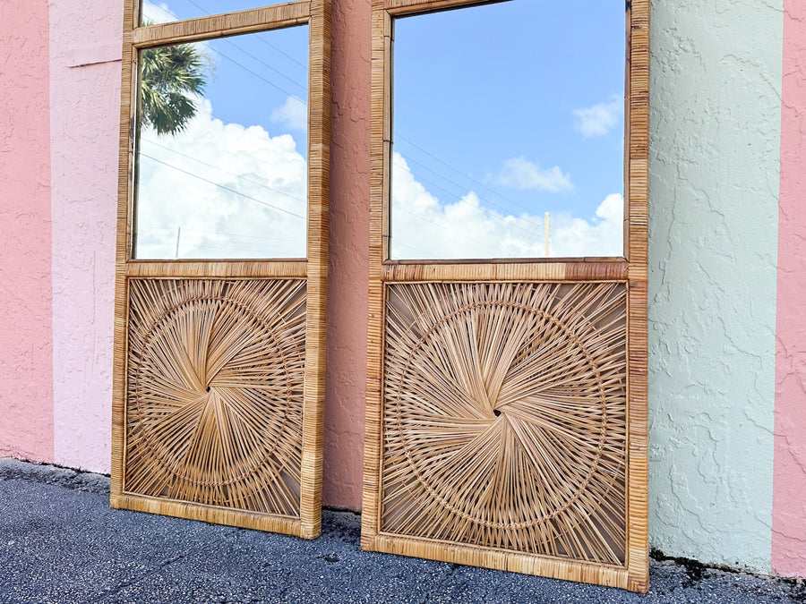 Pair of Island Chic Medallion Mirrors