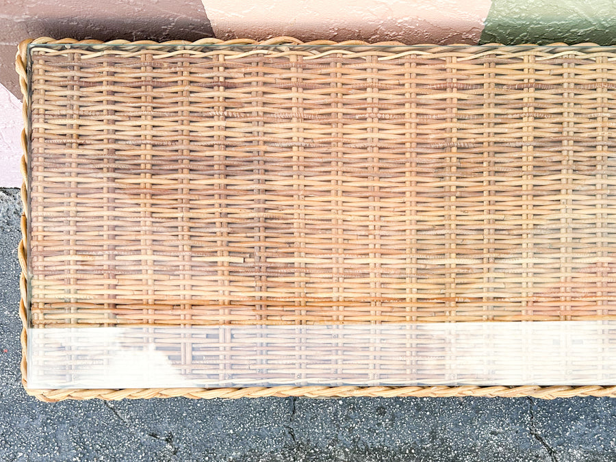 Braided Rattan Wrapped Dresser