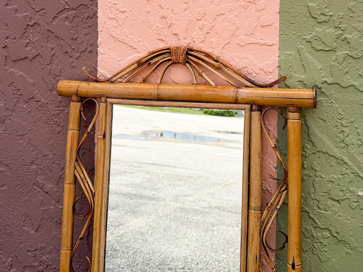 Old Florida Rattan Mirror