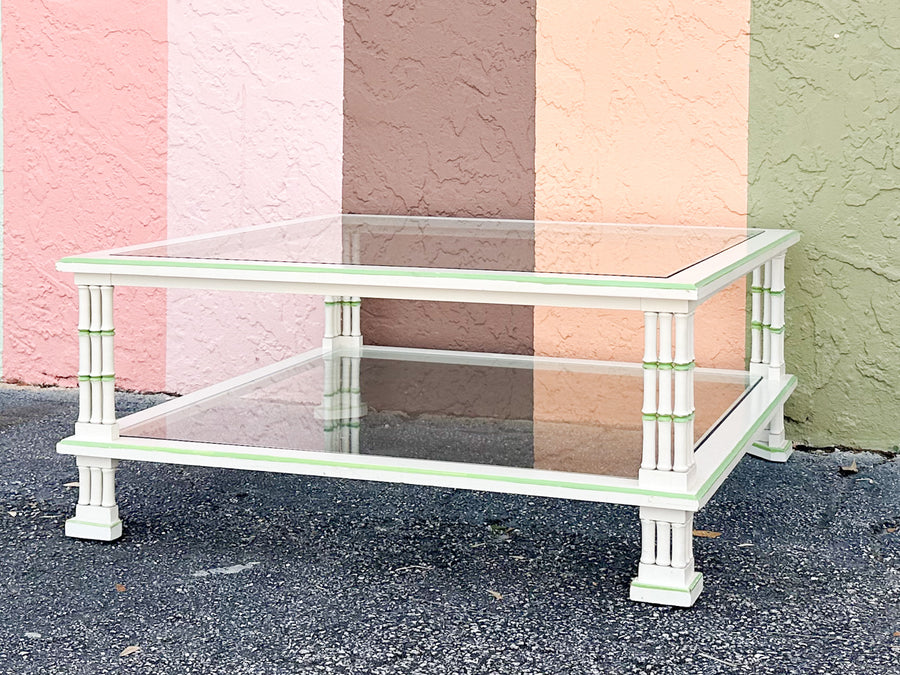 Tri Leg Faux Bamboo Coffee Table