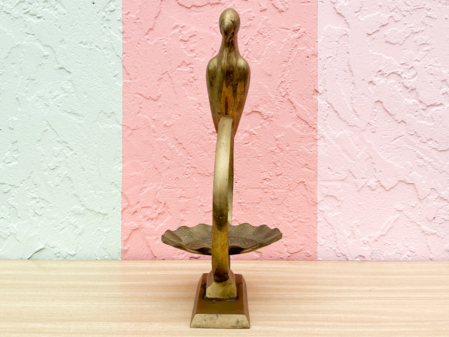 Brass Parrot Basket