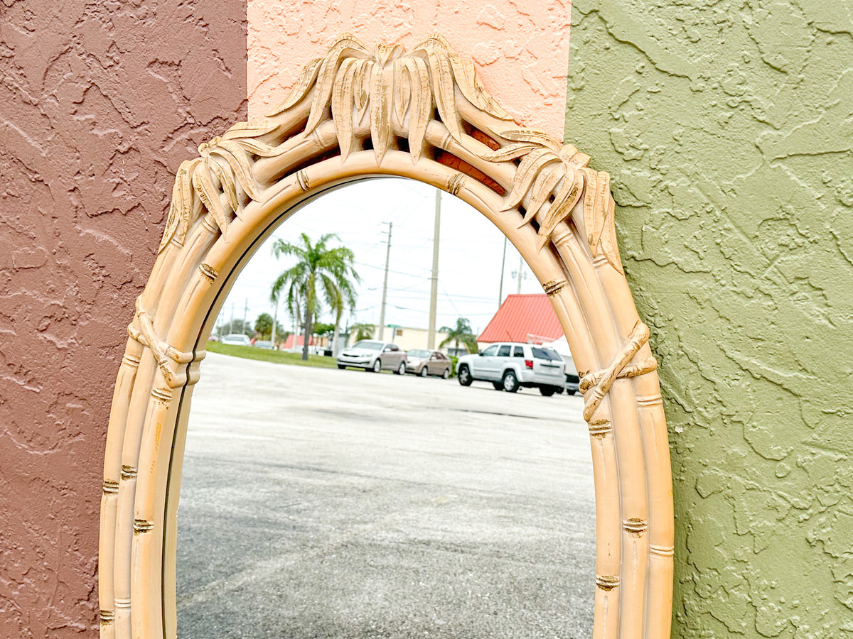 Faux Bamboo Leaf Mirror