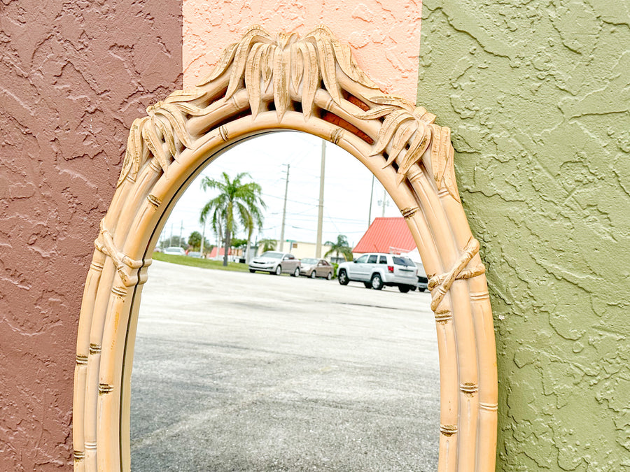 Faux Bamboo Leaf Mirror