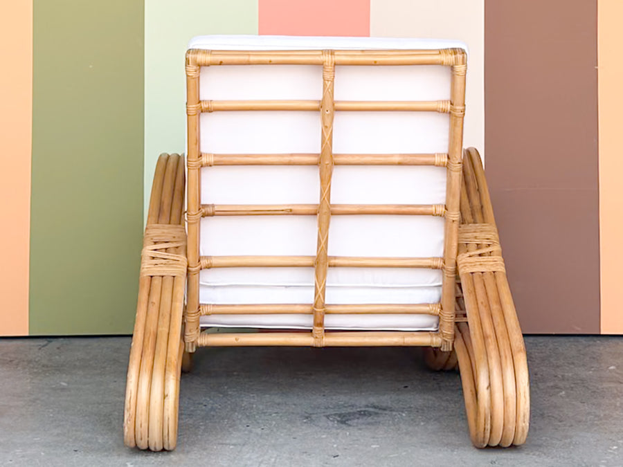 Old Florida Style Rattan Lounge Chair
