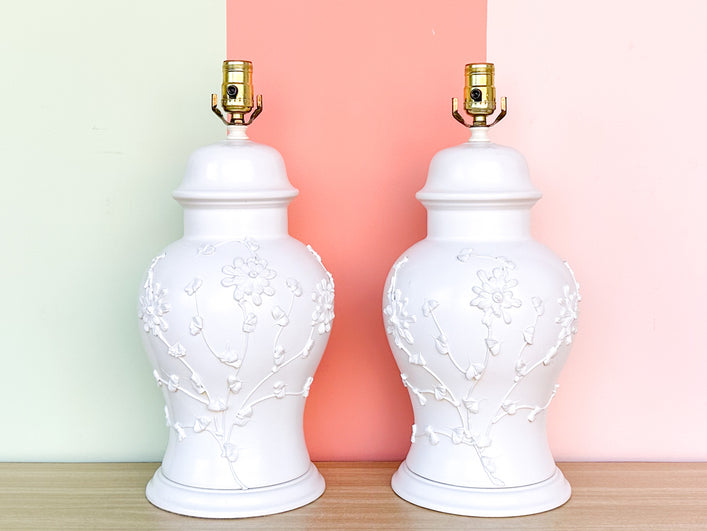 Pair of Pretty White Icing Lamps