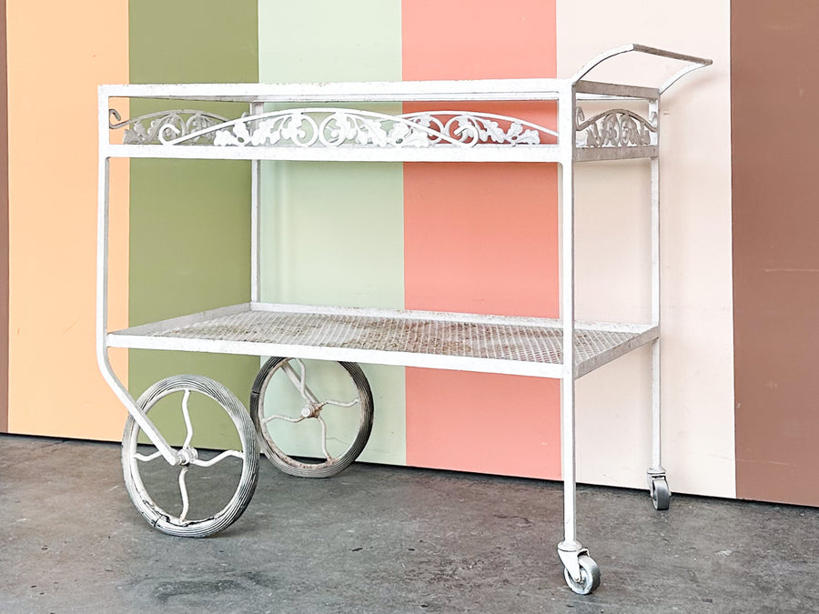 1950s Russell Woodard Wrought Iron Bar Cart