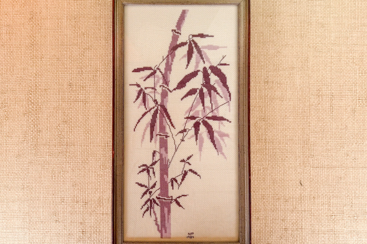 Lavender Bamboo Needlepoint Art
