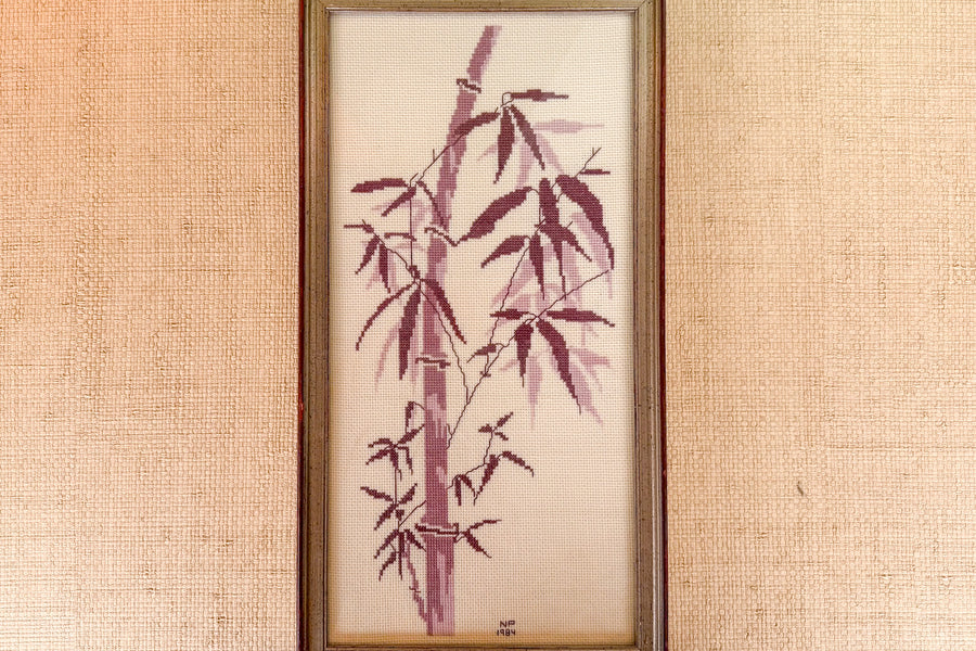 Lavender Bamboo Needlepoint Art