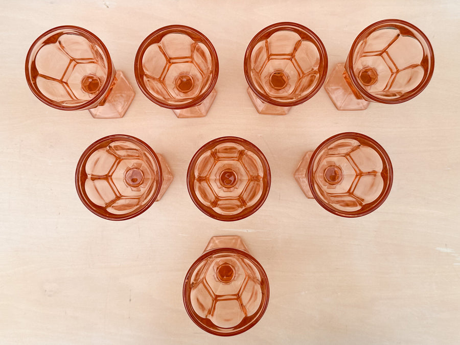 Set of Eight Pink Chic Goblets