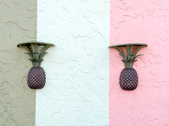 Pair of Pineapple Wall Shelves