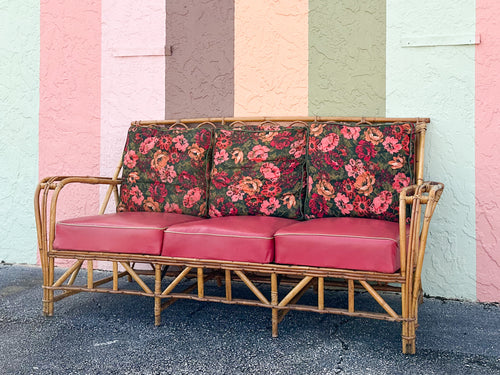 1940s Heywood Wakefield Rattan Sofa