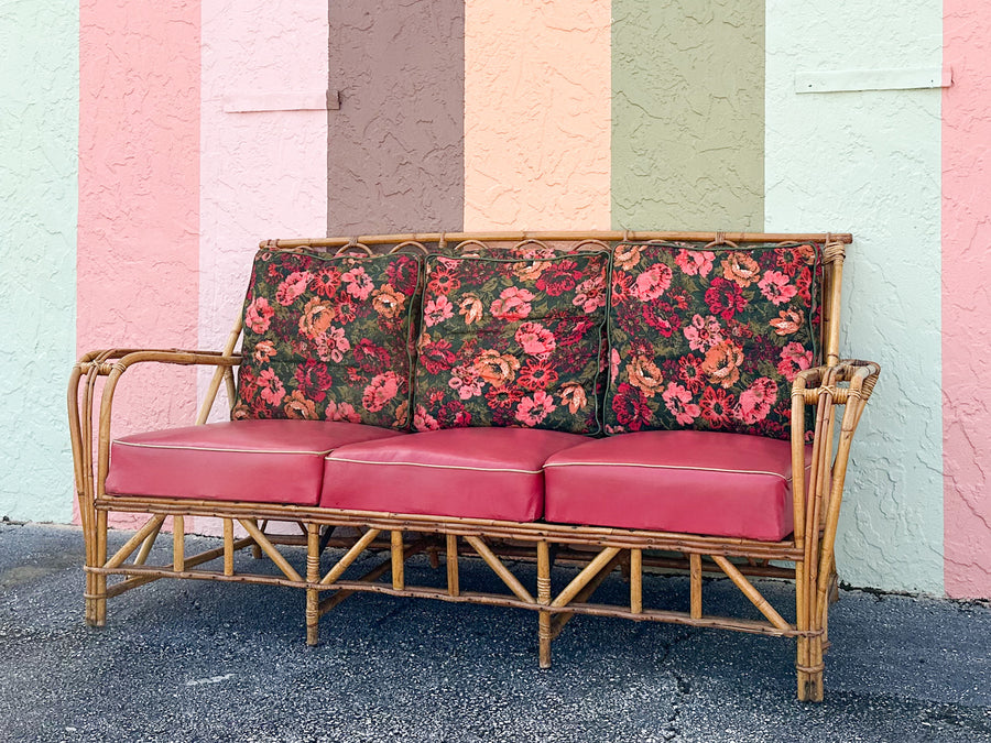 1940s Heywood Wakefield Rattan Sofa