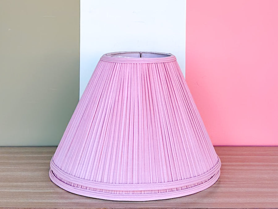 Pair of Vintage Kips Bay Show House Pink Pleated Lamp Shades