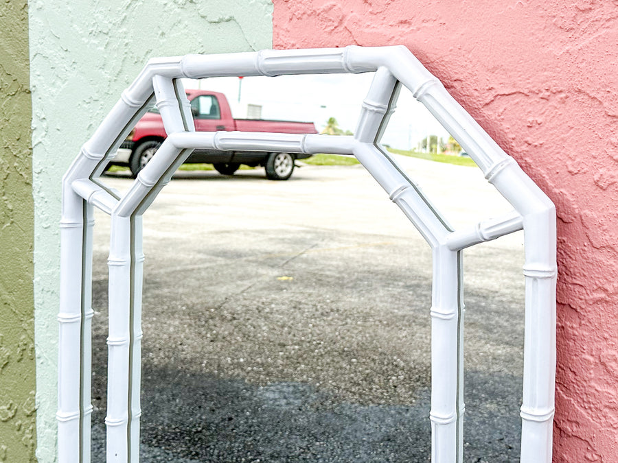 Faux Bamboo Octagon Mirror