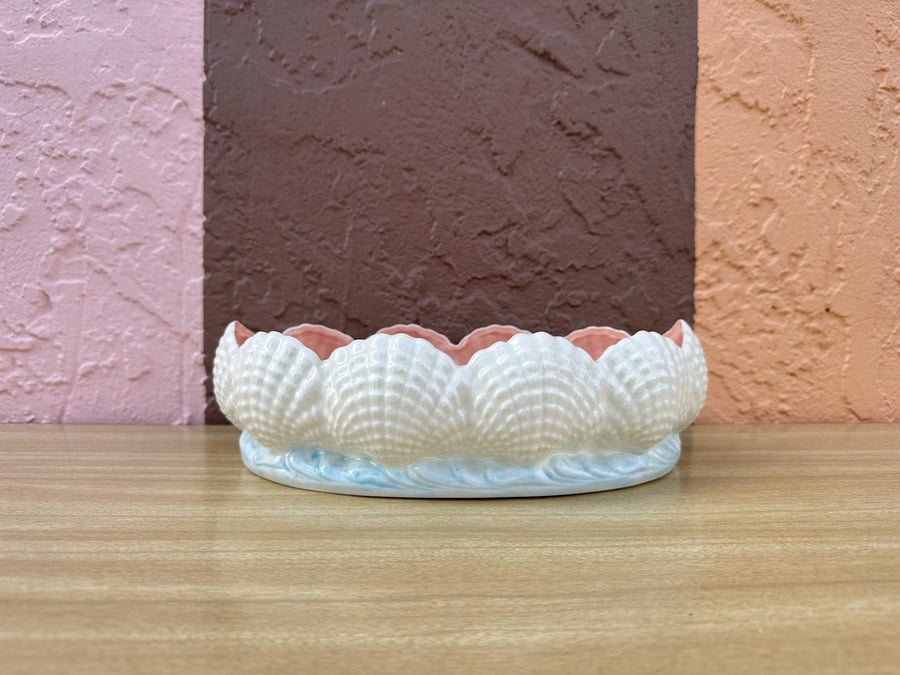 White and Pink Shell Cachepot