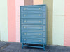 Cornflower Blue Faux Bamboo Extra Tall Chest