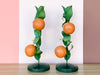 Pair of Orange Candlesticks