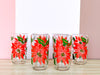 Set of Six Poinsettia Glassware