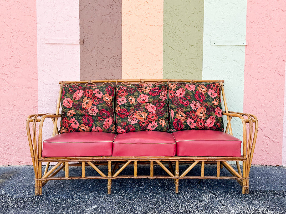 1940s Heywood Wakefield Rattan Sofa