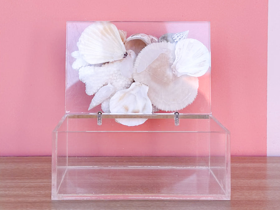 Lucite Green Shell Box