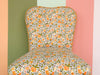 Happy Yellow Floral Upholstered Sweetheart Chair