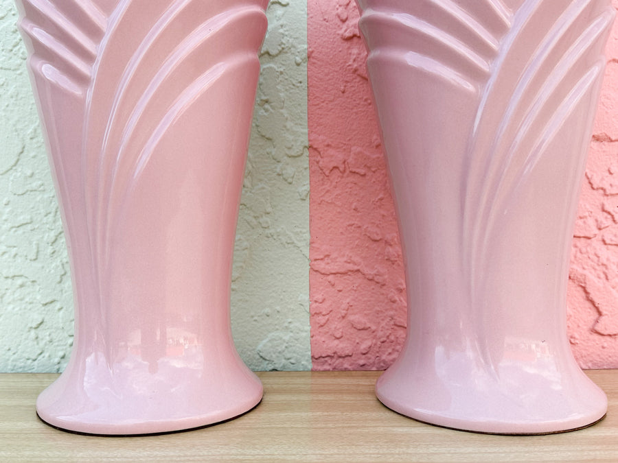 Pair of Pretty in Pink Art Deco Lamps