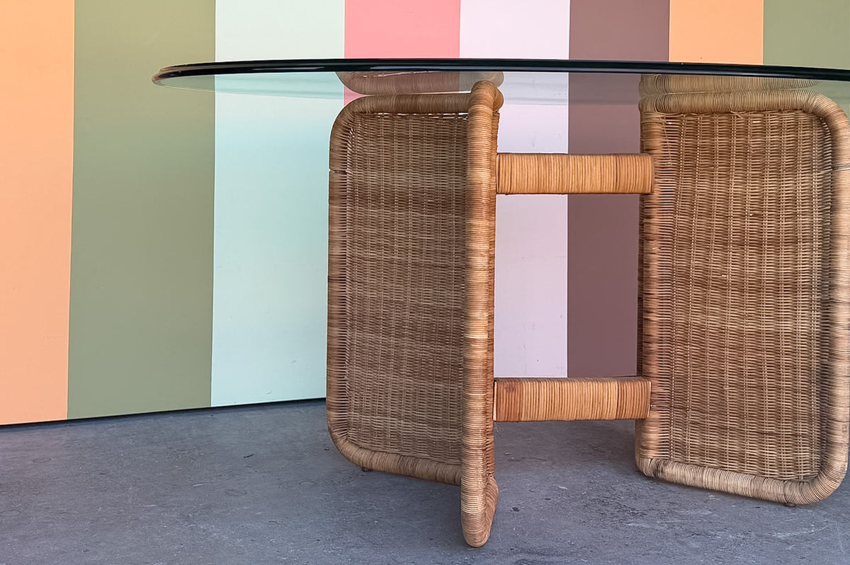 Woven Rattan Dining Table