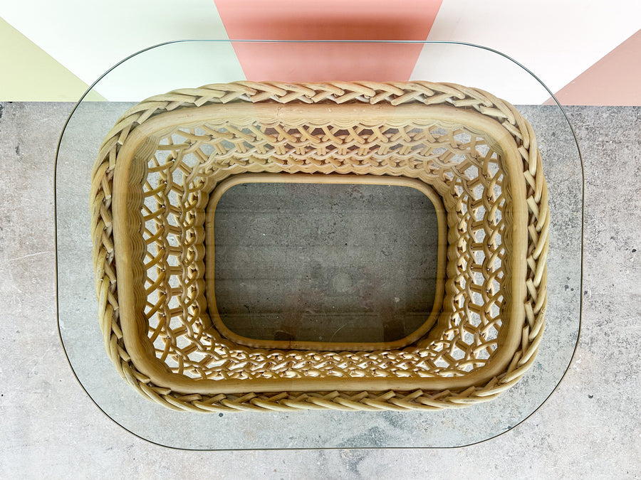 Wicker Chic Side Table