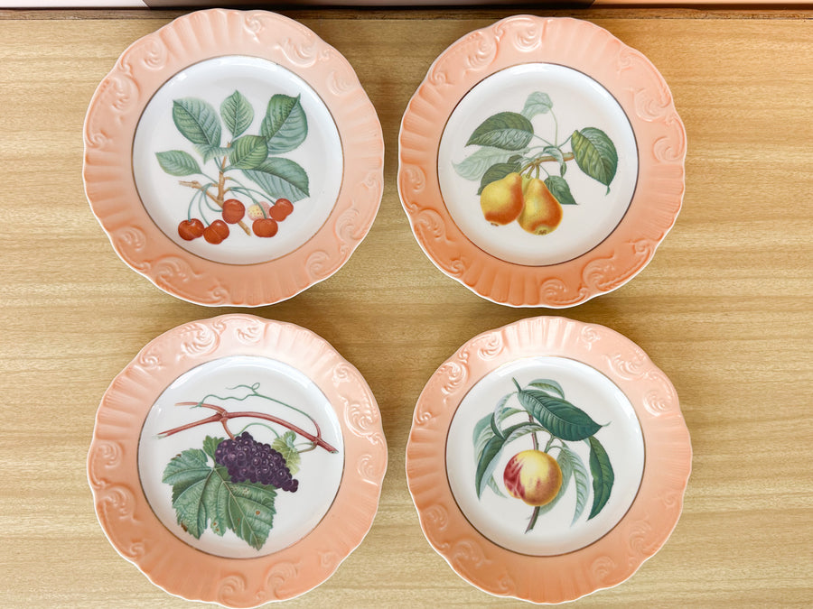 Set of Eight Fruit Motif Plates