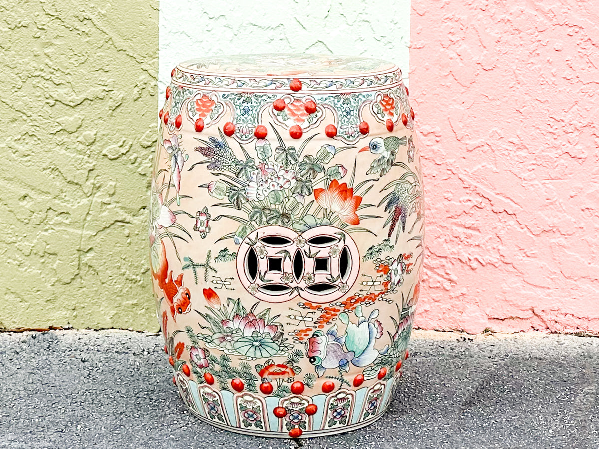 Colorful Koi Fish Garden Seat