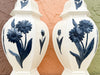 Pair of Blue Flower Ginger Jar Lamps