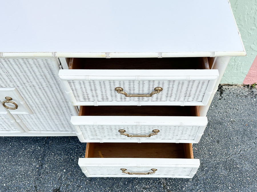 Faux Bamboo and Rattan Dresser