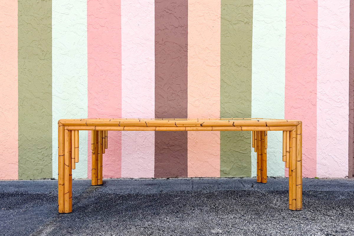 Old Florida Rattan Dining Table