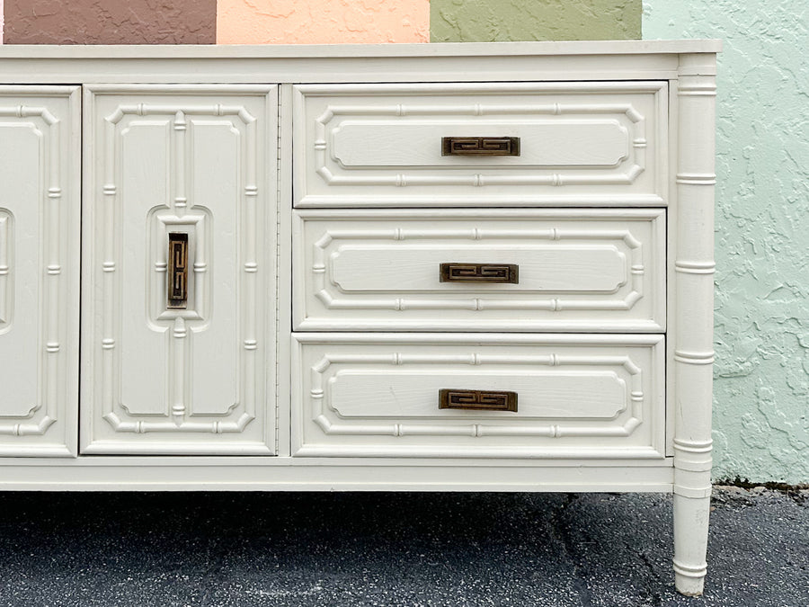 Greek Key and Faux Bamboo Dresser