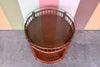 Round Faux Bamboo and Rattan Side Table