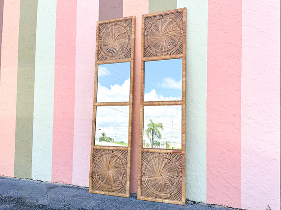 Pair of Island Chic Medallion Mirrors