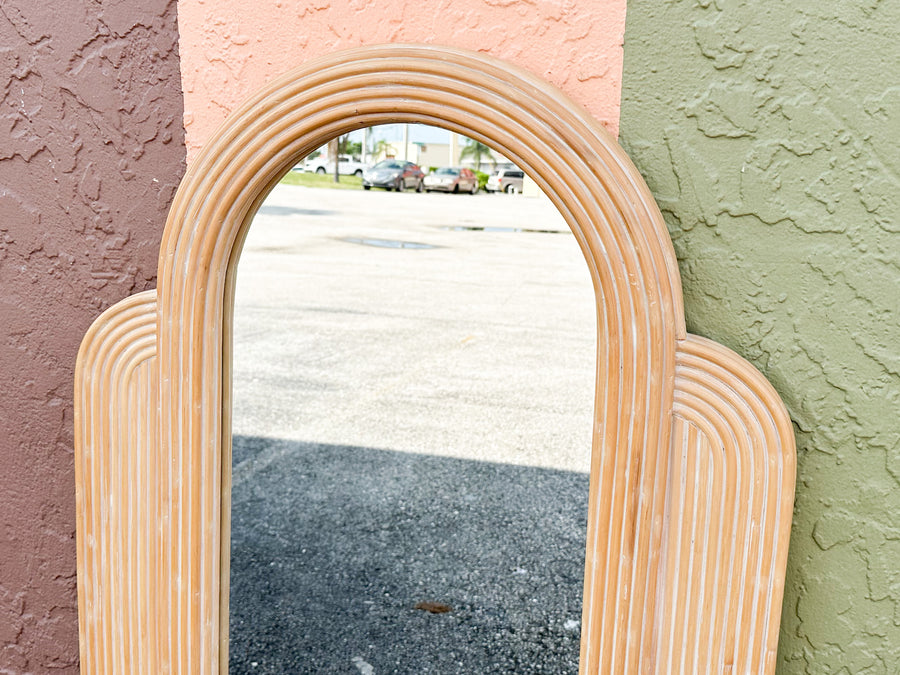 Pencil Reed Rattan Mirror