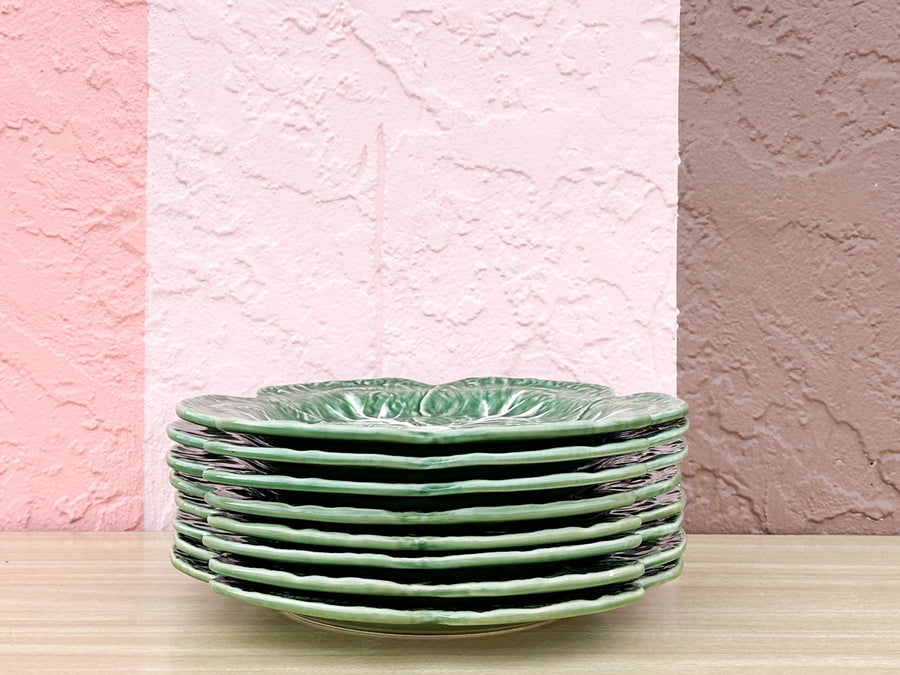 Set of Eight Bordallo Pinheiro Cabbageware Plates